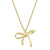 Solid 14K Yellow Gold Bow Necklace - Shryne Diamanti & Co.