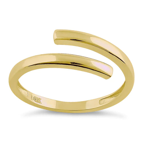 Solid 14K Yellow Gold Crossover Ring - Shryne Diamanti & Co.