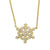 Solid 14K Gold Snowflake with Clear Lab Diamonds Necklace - Shryne Diamanti & Co.