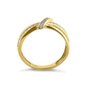 Solid 14K Yellow Gold Twist Diamond Ring - Shryne Diamanti & Co.