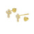 14K Gold Small Cross Stud Earrings With Screw Back - Shryne Diamanti & Co.