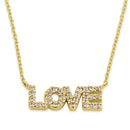 Solid 14K Gold LOVE Diamond Necklace - Shryne Diamanti & Co.
