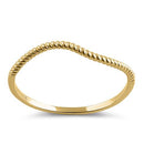 Solid 14K Yellow Gold Curved Rope Ring - Shryne Diamanti & Co.