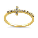 Solid 14K Yellow Gold Cross 0.13 ct. Diamond Ring - Shryne Diamanti & Co.
