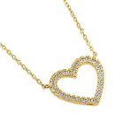 Solid 14K Yellow Gold Open Heart Lab Diamonds Necklace - Shryne Diamanti & Co.