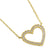 Solid 14K Yellow Gold Open Heart Lab Diamonds Necklace - Shryne Diamanti & Co.