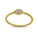 Solid 14K Yellow Gold Evil Eye Diamond Ring - Shryne Diamanti & Co.