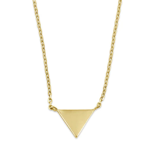 Solid 14K Yellow Gold Triangle Necklace - Shryne Diamanti & Co.