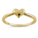 Solid 14K Yellow Gold Puffy Heart Ring - Shryne Diamanti & Co.