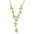 Solid 14K Gold Elegant Vine with Clear Lab Diamonds Necklace - Shryne Diamanti & Co.