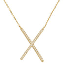 Solid 14K Yellow Gold Lab Diamonds X Necklace - Shryne Diamanti & Co.