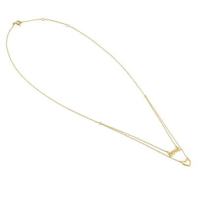 Solid 14K Yellow Gold Love and Heart Necklace - Shryne Diamanti & Co.