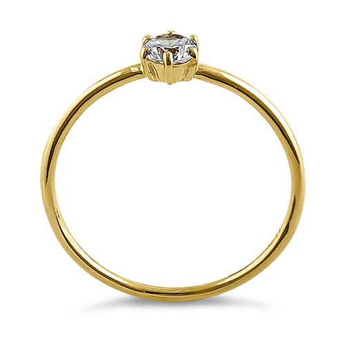 Solid 14K Yellow Gold Solitaire Round Lab Engagement Ring - Shryne Diamanti & Co.
