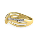 Solid 14K Yellow Gold Twist Diamond Ring - Shryne Diamanti & Co.