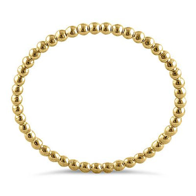 Solid 14K Yellow Gold Thin Beaded Ring - Shryne Diamanti & Co.