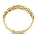 Solid 14K Yellow Gold Elegant Half Eternity Wedding Lab Band - Shryne Diamanti & Co.