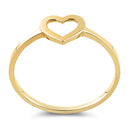 Solid 14K Yellow Gold Heart Outline Ring - Shryne Diamanti & Co.