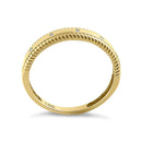 Solid 14K Yellow Gold Edged Double Rope Diamond Ring - Shryne Diamanti & Co.
