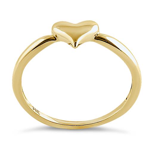 Solid 14K Yellow Gold Puffy Heart Ring - Shryne Diamanti & Co.