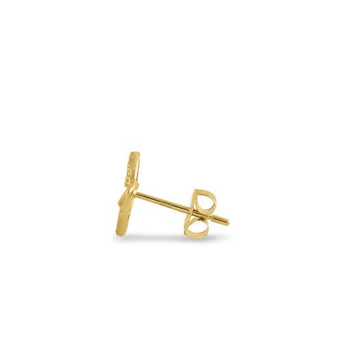 Solid 14K Yellow Gold Planet Lab Stone Earrings - Shryne Diamanti & Co.