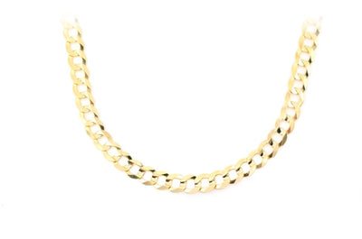 5.5MM Flat Curb 14k Solid Gold Chain