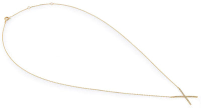 Solid 14K Yellow Gold Lab Diamonds X Necklace - Shryne Diamanti & Co.