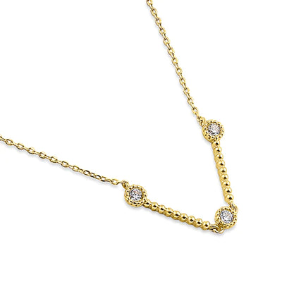 Solid 14K Yellow Gold Flex V Shape Lab Diamonds Necklace - Shryne Diamanti & Co.