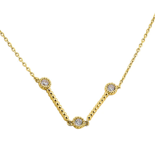 Solid 14K Yellow Gold Flex V Shape Lab Diamonds Necklace - Shryne Diamanti & Co.