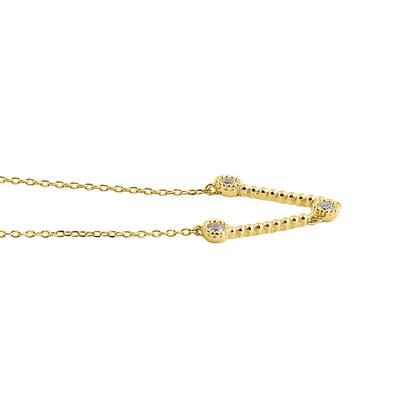 Solid 14K Yellow Gold Flex V Shape Lab Diamonds Necklace - Shryne Diamanti & Co.