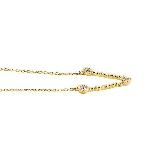 Solid 14K Yellow Gold Flex V Shape Lab Diamonds Necklace - Shryne Diamanti & Co.