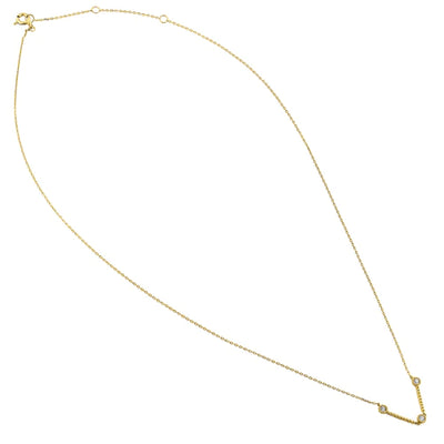 Solid 14K Yellow Gold Flex V Shape Lab Diamonds Necklace - Shryne Diamanti & Co.