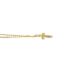 Solid 14K Yellow Gold Ribbon Cross Lab Diamonds Necklace - Shryne Diamanti & Co.