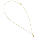 Solid 14K Yellow Gold Ribbon Cross Lab Diamonds Necklace - Shryne Diamanti & Co.