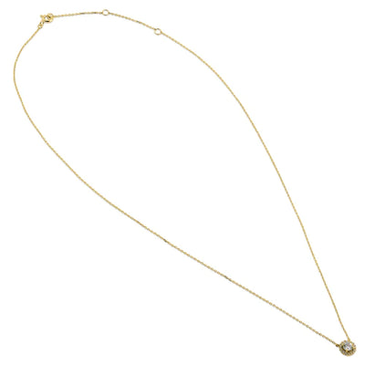 Solid 14K Yellow Gold Round Halo Lab Diamonds Necklace - Shryne Diamanti & Co.