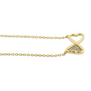 Solid 14K Yellow Gold Double Heart Diamond Necklace - Shryne Diamanti & Co.