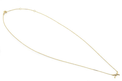 Solid 14K Yellow Gold X Shaped Knot Diamond Necklace - Shryne Diamanti & Co.