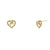 Solid 14K Yellow Gold Ribbon & Heart Diamond Earrings - Shryne Diamanti & Co.