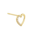 Solid 14K Gold Open Heart Diamond Earrings - Shryne Diamanti & Co.