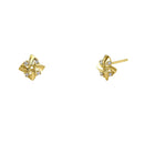 Solid 14K Yellow Gold Pinwheel Diamond Earrings - Shryne Diamanti & Co.