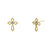 Solid 14K Yellow Gold Medieval Cross Diamond Earrings - Shryne Diamanti & Co.