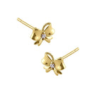 .04 ct Solid 14K Yellow Gold Bow Diamond Earrings - Shryne Diamanti & Co.