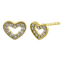 Solid 14K Yellow Gold Heart Diamond Earrings - Shryne Diamanti & Co.