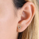 Solid 14K Yellow Gold Heart Diamond Earrings - Shryne Diamanti & Co.