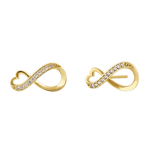 Solid 14K Gold Infinite Love Diamond Earrings - Shryne Diamanti & Co.