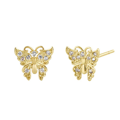 Solid 14K Gold Butterfly Diamond Earrings - Shryne Diamanti & Co.