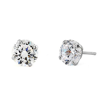 .92 ct Solid 14K White Gold 5mm Round Cut Clear Lab Diamonds Earrings - Shryne Diamanti & Co.