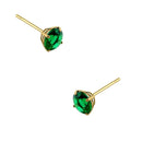 .92 ct Solid 14K Yellow Gold 5mm Round Cut Emerald Lab Diamonds Earrings - Shryne Diamanti & Co.