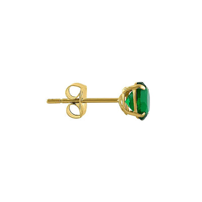 .92 ct Solid 14K Yellow Gold 5mm Round Cut Emerald Lab Diamonds Earrings - Shryne Diamanti & Co.