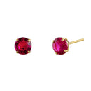 .92 ct Solid 14K Yellow Gold 5mm Round Cut Ruby Lab Diamonds Earrings - Shryne Diamanti & Co.