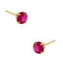 .92 ct Solid 14K Yellow Gold 5mm Round Cut Ruby Lab Diamonds Earrings - Shryne Diamanti & Co.